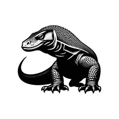 Komodo vector, wild beast, tropical lizard, venomous dragon, native predator for visual branding, app design, mascot logo, poster image, and wildlife illustration template