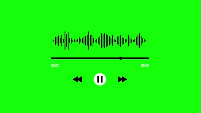 Audio spectrum multimedia player template animation 4k green screen