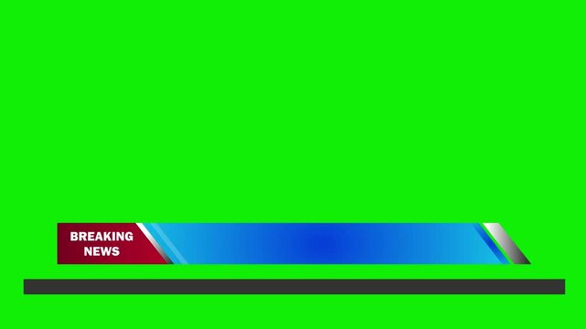 Breaking news lower third blank text box green screen animation