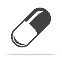 Pill capsule medicine outline icon transparent vector isolated
