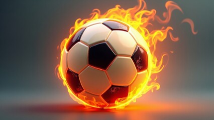 Fototapeta premium Fiery soccer ball or Inferno sports ball