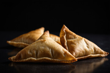 Two small pastries sit on a table, ready for serving