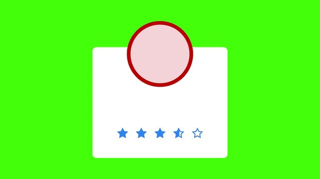 profile rating star review animation green logo 4k green screen background