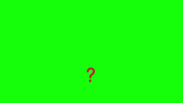 Question mark icon  pop up animation 4k green screen