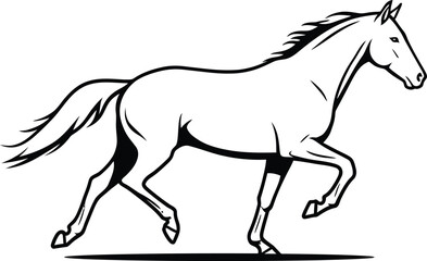 Minimalist Running Horse Vector Design
