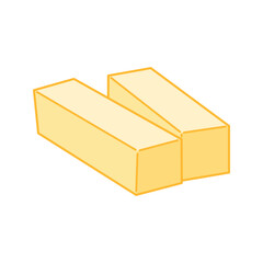 Twin rectangular butter blocks placed side by side.