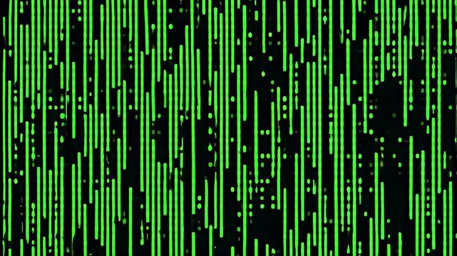Matrix-Style Digital Code Rain Loop - Green on Black