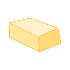 Butter cube with two slices placed side by side.