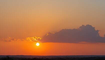 Beautiful sunset at the lake with greenery on the coast and amazing cloudy sky
5
