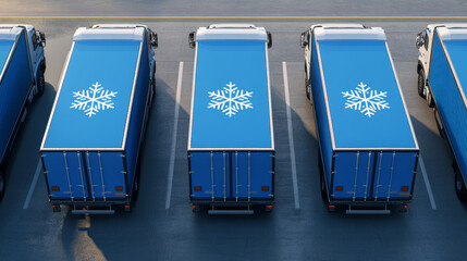 Cold chain logistics - A cold chain logistics freight truck is driving on the road