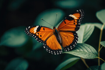 Fototapeta premium A butterfly perched on a leaf