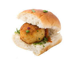 PNG Vada Pav Isolated On Whit Background