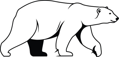 Minimalist Polar Bear Walking
