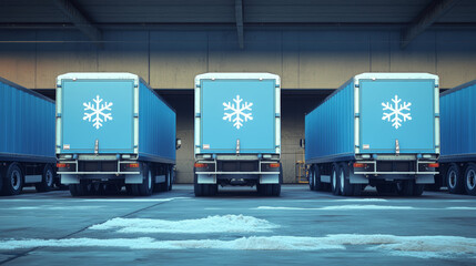 Cold chain logistics - A cold chain logistics freight truck is driving on the road