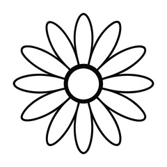 Simple Line Art Flower Design