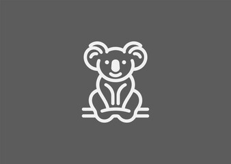Koala line logo for cute, calm, or wildlife-focused branding.