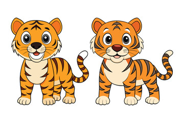 Cute Tiger Animal Vector Illustration