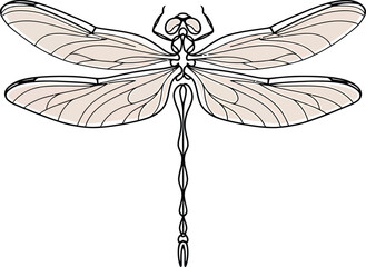 Minimalist Dragonfly Vector