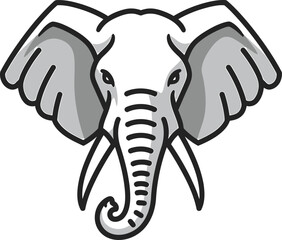 Minimalist Elephant Head Vector Design