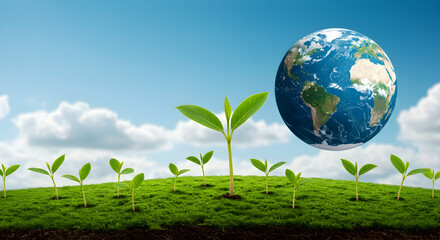 plant,  plants,  earth, Young Plants Growing on Earth