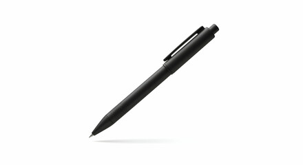 black pen,  pen,  ballpoint pen, Black Pen Mockup on White Background