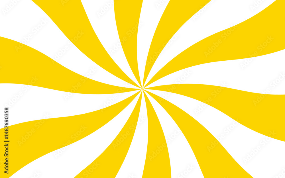 Poster abstract vivid, hypnotic background with a central radial burst design. orange and white wavy rays. 