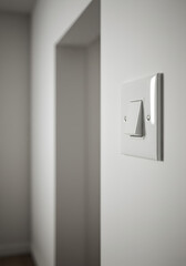 White wall-mounted light switch