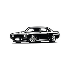 American classic muscle car vector monochrome isolated