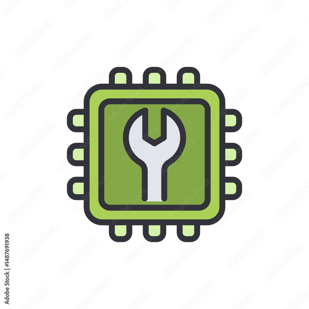 Poster technical support and maintenance of microchip processor component