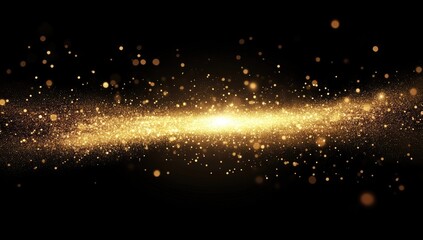 A mesmerizing display of golden bokeh lights shimmering against a dark background. creating a festive atmosphere ideal for celebrations and joyful occasions