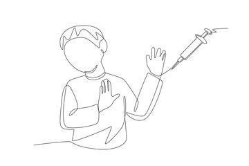 Anti drug day concept one-line drawing