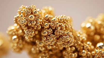 Minimal art image of golden cluster, premium luxury style, clean lighting