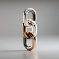 Obraz premium Interconnected Metallic Links: A Symbol of Strength, Unity, and Resilience