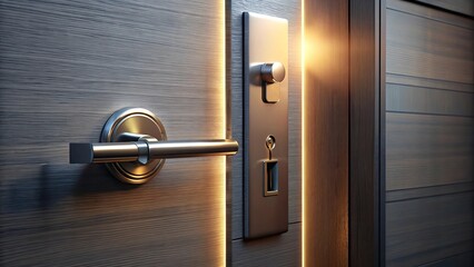 Modern Door Hardware with Subtle Warm Lighting and Elegant Design