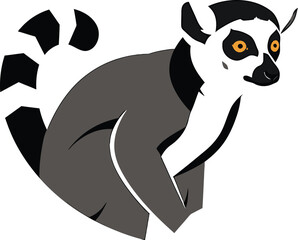 Minimalist Lemur Vector Design