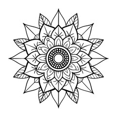 Intricate Floral Mandala with Leaves