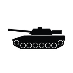 Obraz premium military tank icon black vector silhouette