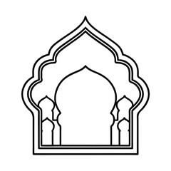 mughal border outline line art vector