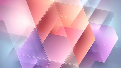 Dynamic abstract geometric shapes create a vibrant visual experience in soft pastel hues - Powered by Adobe