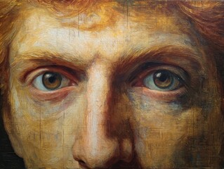 Detailed close-up portrait of a person's face.