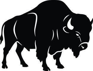 Minimalist Bison Vector