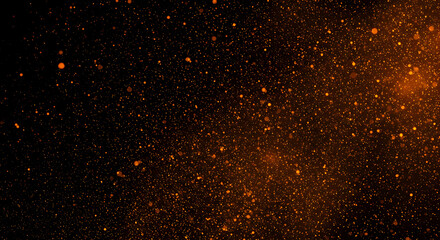 Fototapeta premium abstract, background, black, Abstract Orange Particles on Black Background