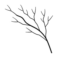 outline of a tree branch line art vector