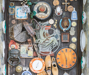 antiques on the wall