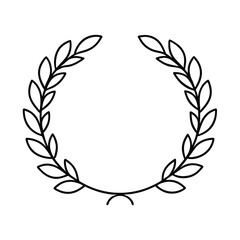 outline of a wreath design line art vector