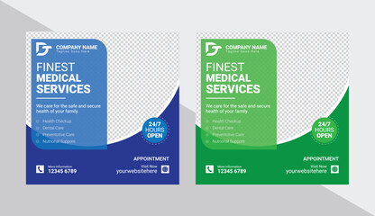 Medical health care social media post template