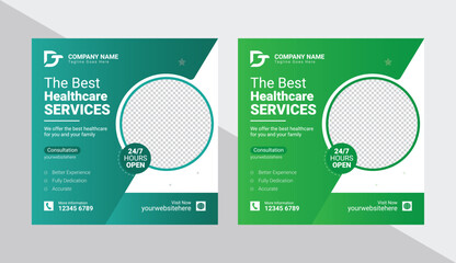 Medical health care social media post template