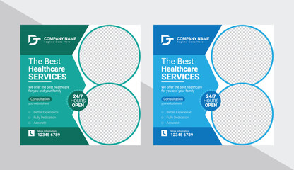 Medical health care social media post template