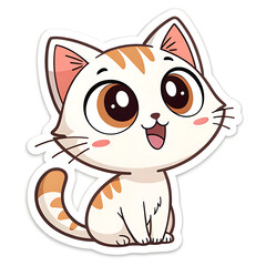 Fototapeta premium A cute cartoon kitten vector illustration with a happy smile and playful tail