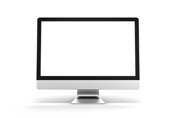 Fototapeta premium Modern computer monitor with blank white screen. Perfect for mockups and presentations.